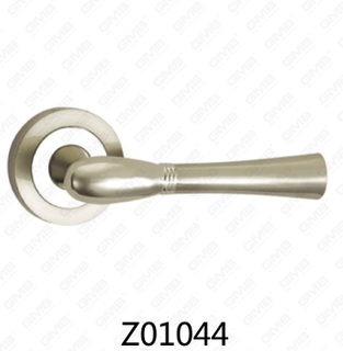 Zamak Zinc Alloy Aluminum Rosette Door Handle with Round Rosette (Z01044)