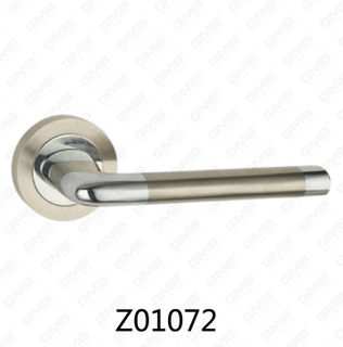 Zamak Zinc Alloy Aluminum Rosette Door Handle with Round Rosette (Z01072)