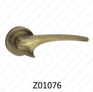 Zamak Zinc Alloy Aluminum Rosette Door Handle with Round Rosette (Z01076)