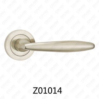 Zamak Zinc Alloy Aluminum Rosette Door Handle with Round Rosette (Z01014)
