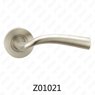 Zamak Zinc Alloy Aluminum Rosette Door Handle with Round Rosette (Z01021)