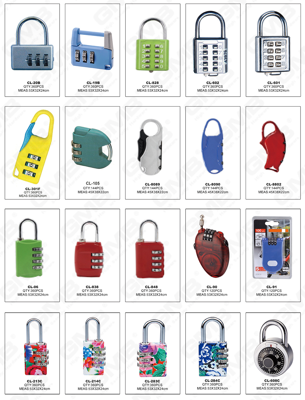 Luggage combination lock padlock