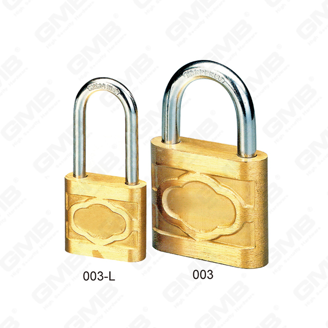 Function-open sprung shackle Cast Brass Padlock (003)