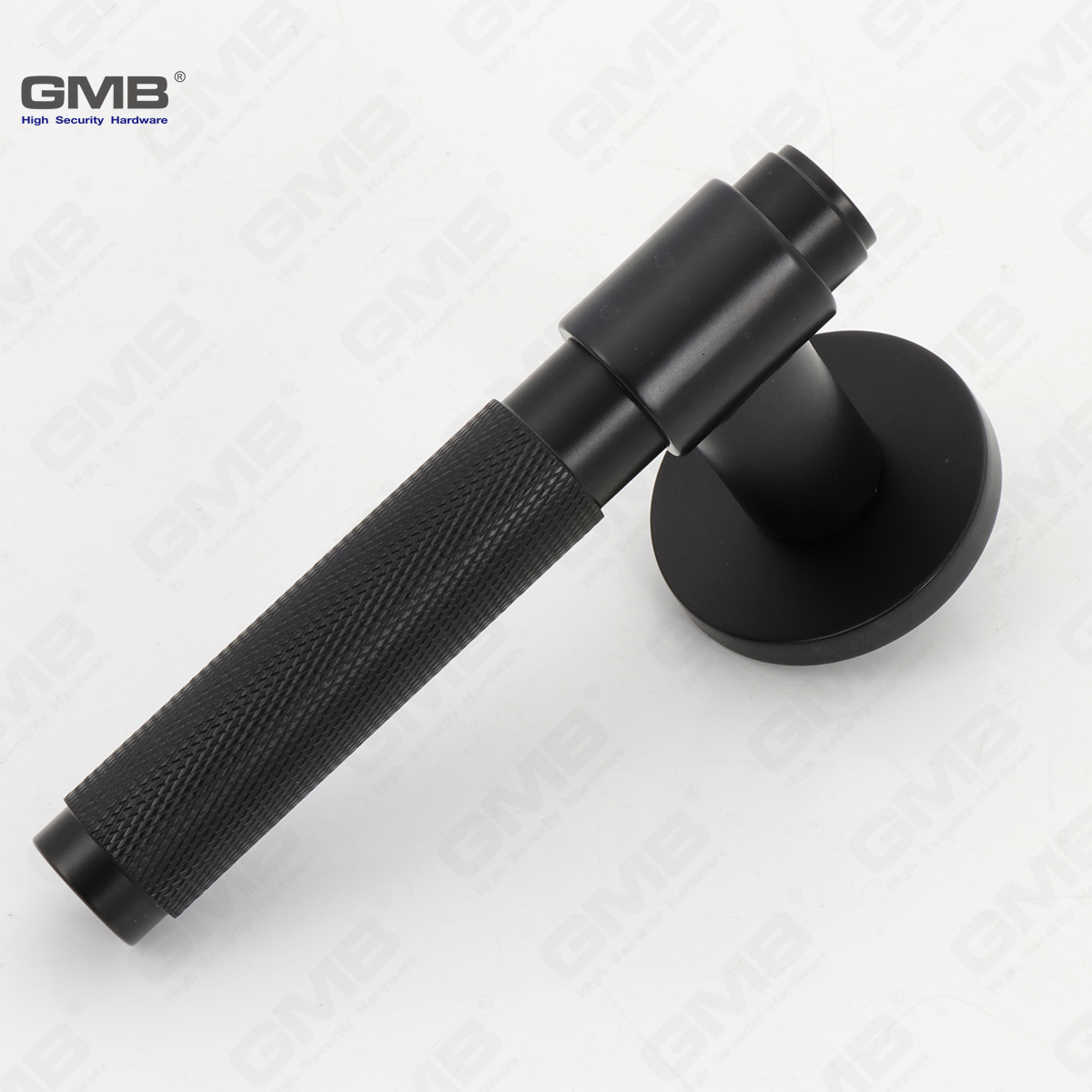 Modern Simple Solid Zinc Alloy Split Door Lock Handle on Round Rosette（Z062411）