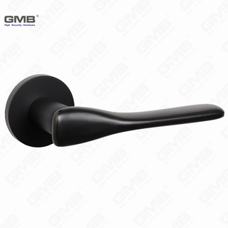 Modern Simple Solid Zinc Alloy Split Door Lock Handle on Round Rosette（Z062419）