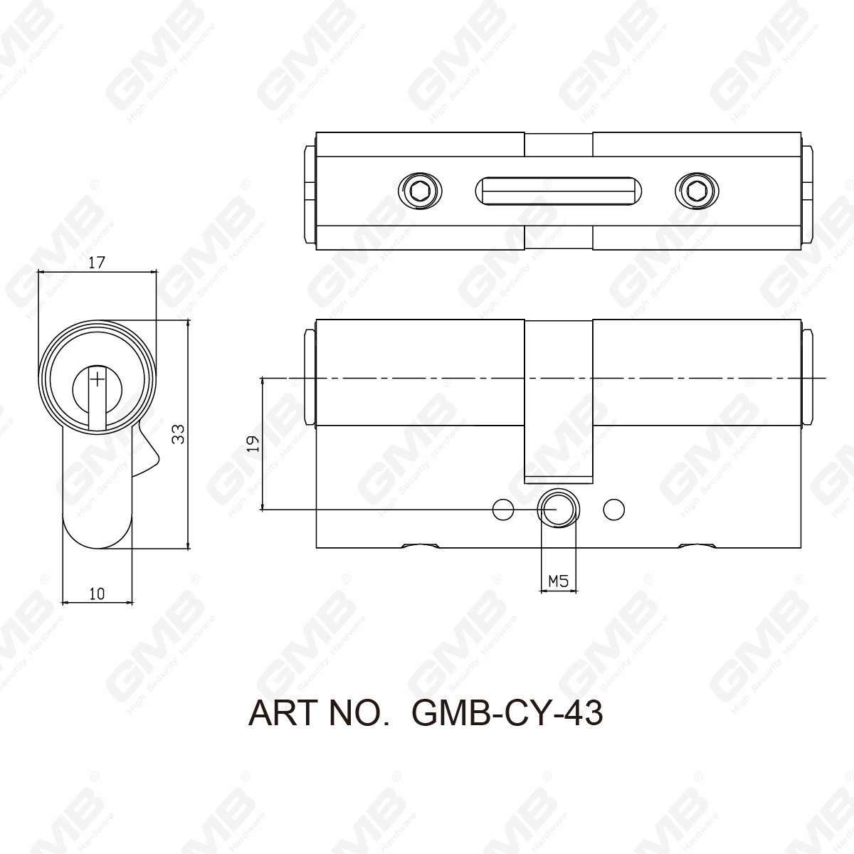 Euro High Precision Cylinder with 5 rows 19 pins（GMB-CY-43）-07