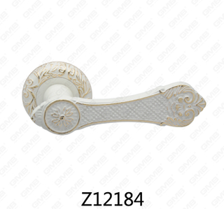 Zamak Zinc Alloy Aluminum Rosette Door Handle with Round Rosette (Z12184)