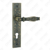 Door Handle Pull Wooden Door Hardware Handle Lock Door Handle on Plate for Mortise Lockset by Zinc Alloy or Steel Door Plate Handle (E712-Z93-DAB)