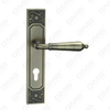 Door Handle Pull Wooden Door Hardware Handle Lock Door Handle on Plate for Mortise Lockset by Zinc Alloy or Steel Door Plate Handle (E711-E01-DAB)