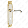 Door Handle Pull Wooden Door Hardware Handle Lock Door Handle on Plate for Mortise Lockset by Zinc Alloy or Steel Door Plate Handle (ZL95708-SN&GPB)