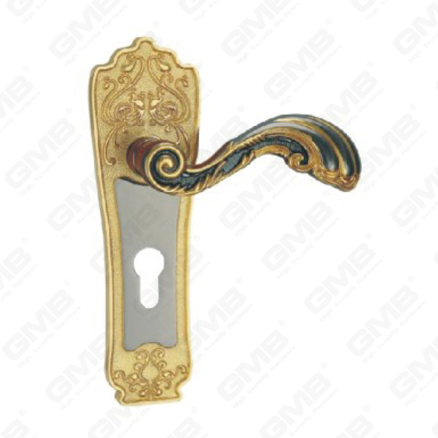Door Handle Pull Wooden Door Hardware Handle Lock Door Handle on Plate for Mortise Lockset by Zinc Alloy or Steel Door Plate Handle (TM4013-E48-HG)