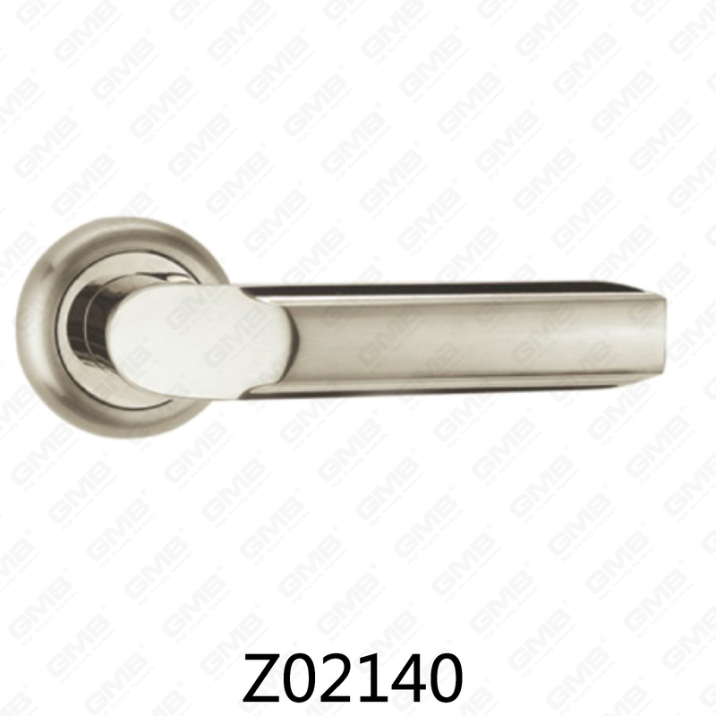 Zamak Zinc Alloy Aluminum Rosette Door Handle with Round Rosette (Z02140)