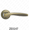 Zamak Zinc Alloy Aluminum Rosette Door Handle with Round Rosette (Z02147)