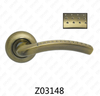 Zamak Zinc Alloy Aluminum Rosette Door Handle with Round Rosette (Z02148)