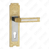 Door Handle Pull Wooden Door Hardware Handle Lock Door Handle on Plate for Mortise Lockset by Zinc Alloy or Steel Door Plate Handle (ZM862B32-HG)