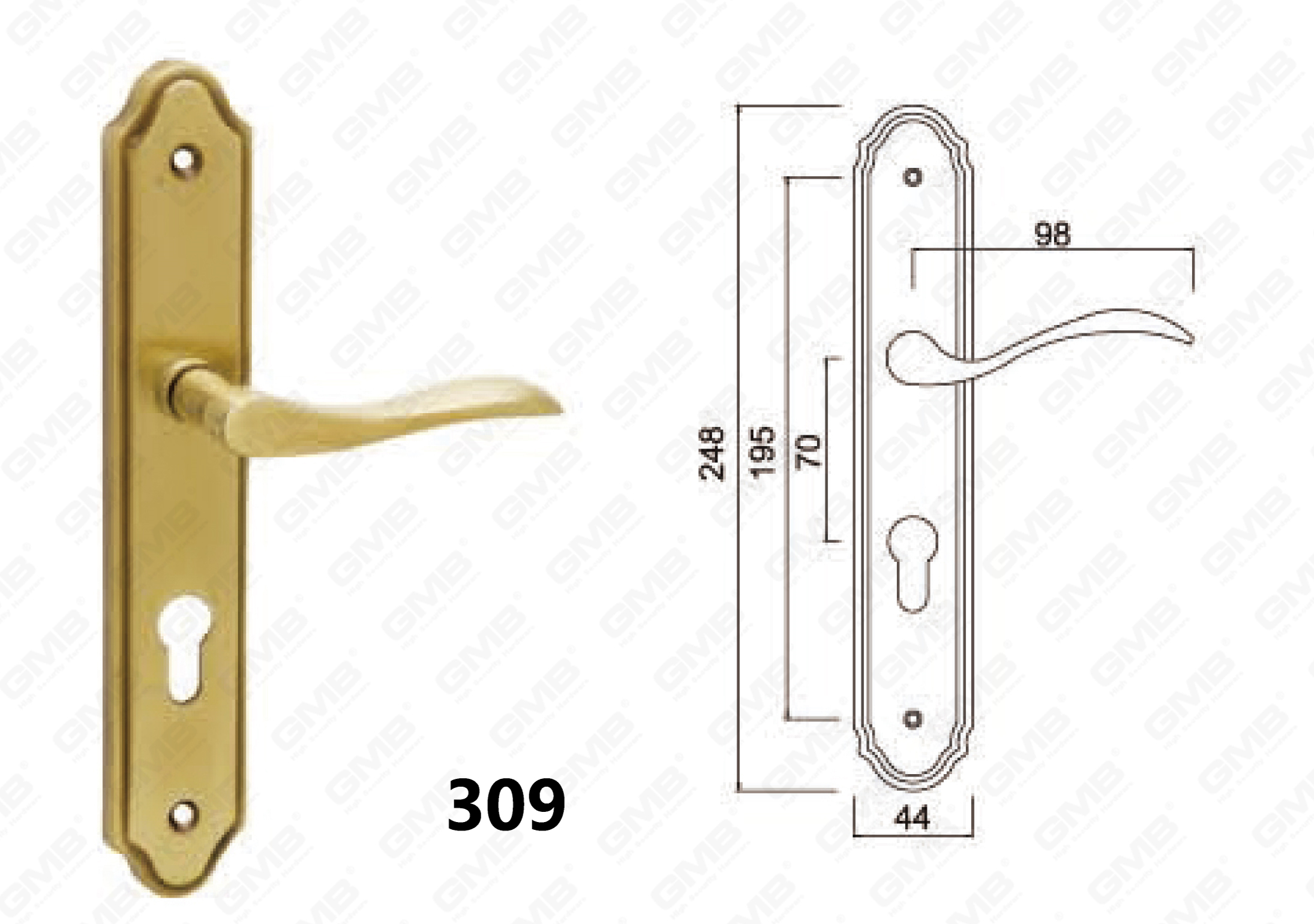 Door Handle on Plate