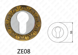 Zamak Zinc Alloy Aluminum Door Handle Round Rosette (ZE08)