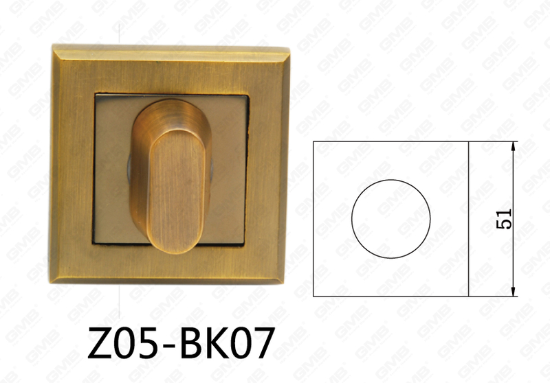 Zamak Zinc Alloy Aluminum Door Handle Square Escutcheon (Z05-BK07)