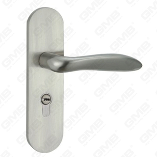 Door Handle Pull Wooden Door Hardware Handle Lock Door Handle on Plate for Mortise Lockset by Zinc Alloy or Steel Door Plate Handle (CA402-C56-N)