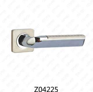 Zamak Zinc Alloy Aluminum Rosette Door Handle with Round Rosette (Z04225)