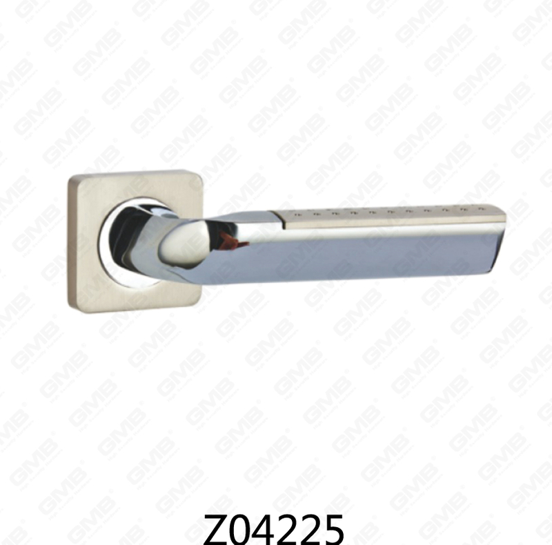 Zamak Zinc Alloy Aluminum Rosette Door Handle with Round Rosette (Z04225)