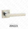 Zamak Zinc Alloy Aluminum Rosette Door Handle with Round Rosette (Z04223)