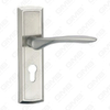 Door Handle Pull Wooden Door Hardware Handle Lock Door Handle on Plate for Mortise Lockset by Zinc Alloy or Steel Door Plate Handle (ZM64050-K)
