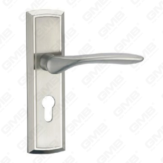 Door Handle Pull Wooden Door Hardware Handle Lock Door Handle on Plate for Mortise Lockset by Zinc Alloy or Steel Door Plate Handle (ZM64050-K)