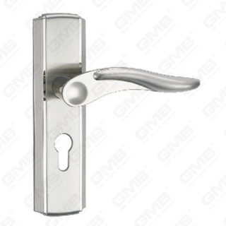 Door Handle Pull Wooden Door Hardware Handle Lock Door Handle on Plate for Mortise Lockset by Zinc Alloy or Steel Door Plate Handle (ZM64123-K)