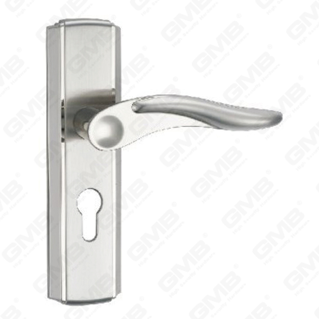 Door Handle Pull Wooden Door Hardware Handle Lock Door Handle on Plate for Mortise Lockset by Zinc Alloy or Steel Door Plate Handle (ZM64123-K)
