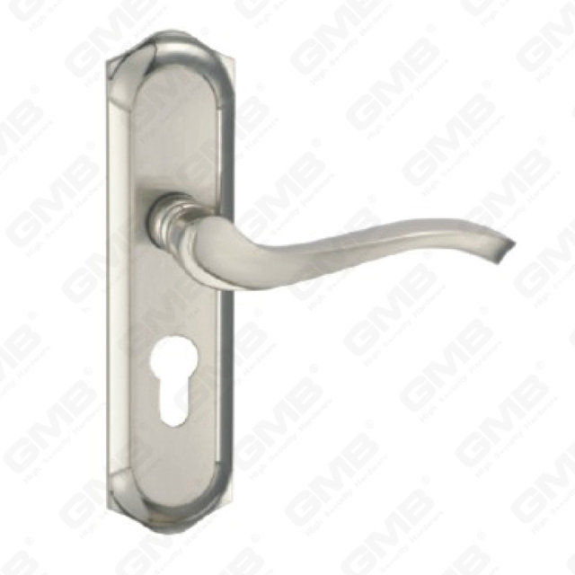 Door Handle Pull Wooden Door Hardware Handle Lock Door Handle on Plate for Mortise Lockset by Zinc Alloy or Steel Door Plate Handle (ZM60913-K)