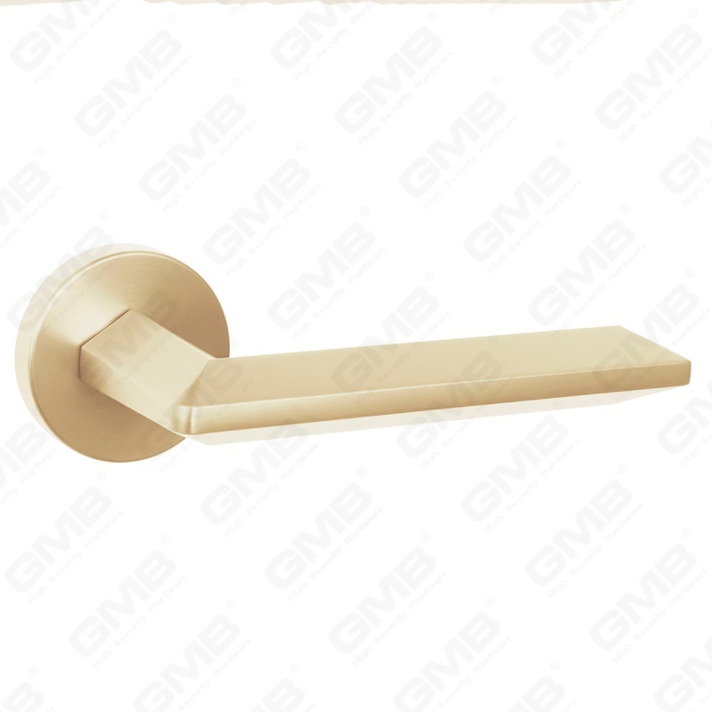 Modern Simple Solid Zinc Alloy Split Door Lock Handle on Round Rosette（Z062406）