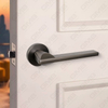 Modern Simple Solid Zinc Alloy Split Door Lock Handle on Round Rosette（Z062407）