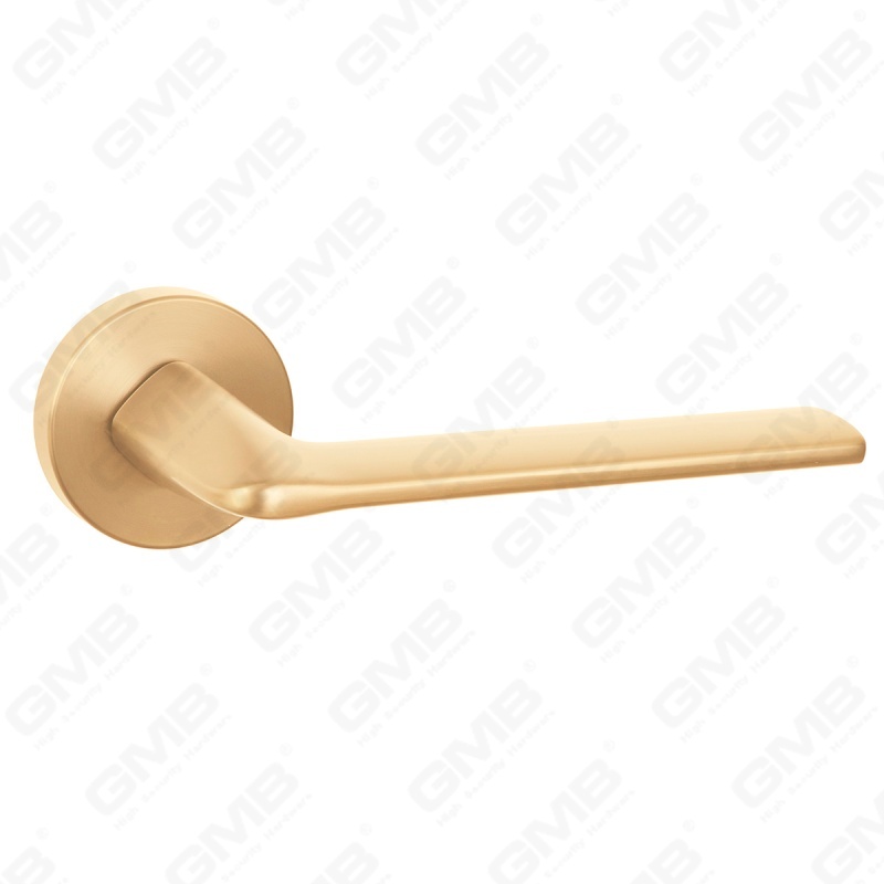 Modern Simple Solid Zinc Alloy Split Door Lock Handle on Round Rosette（Z062408）