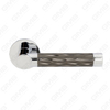 Modern Simple Solid Zinc Alloy Split Door Lock Handle on Round Rosette（Z062413）
