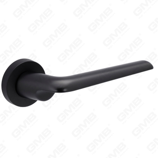 Modern Simple Solid Zinc Alloy Split Door Lock Handle on Round Rosette（Z062418）