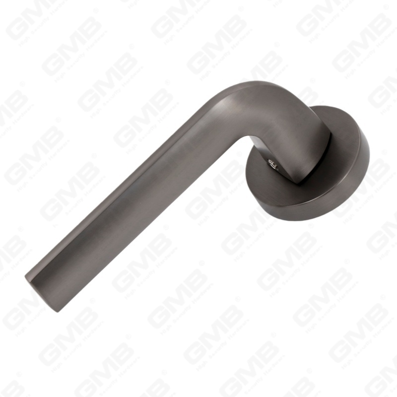 Modern Simple Solid Zinc Alloy Split Door Lock Handle on Round Rosette（Z062401）
