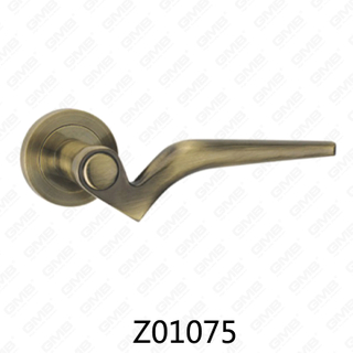 Zamak Zinc Alloy Aluminum Rosette Door Handle with Round Rosette (Z01075)