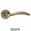 Zamak Zinc Alloy Aluminum Rosette Door Handle with Round Rosette (Z01074)