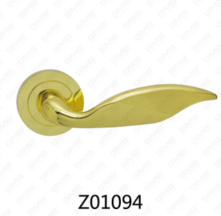 Zamak Zinc Alloy Aluminum Rosette Door Handle with Round Rosette (Z01094)