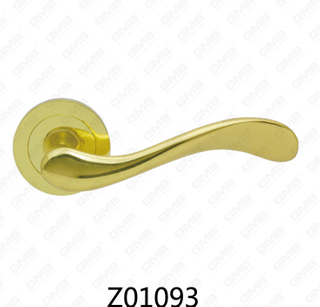 Zamak Zinc Alloy Aluminum Rosette Door Handle with Round Rosette (Z01093)