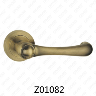 Zamak Zinc Alloy Aluminum Rosette Door Handle with Round Rosette (Z01082)