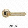 Zamak Zinc Alloy Aluminum Rosette Door Handle with Round Rosette (Z11182)