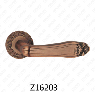 Zamak Zinc Alloy Aluminum Rosette Door Handle with Round Rosette (Z16203)