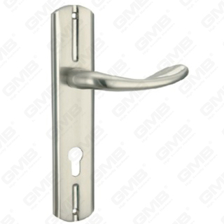 Door Handle Pull Wooden Door Hardware Handle Lock Door Handle on Plate for Mortise Lockset by Zinc Alloy or Steel Door Plate Handle (L829-Z66-N)