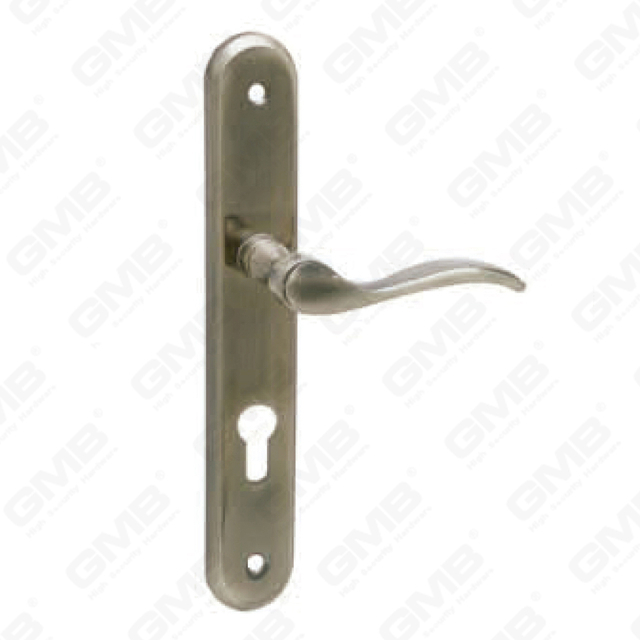 Door Handle Pull Wooden Door Hardware Handle Lock Door Handle on Plate for Mortise Lockset by Zinc Alloy or Steel Door Plate Handle (61579)