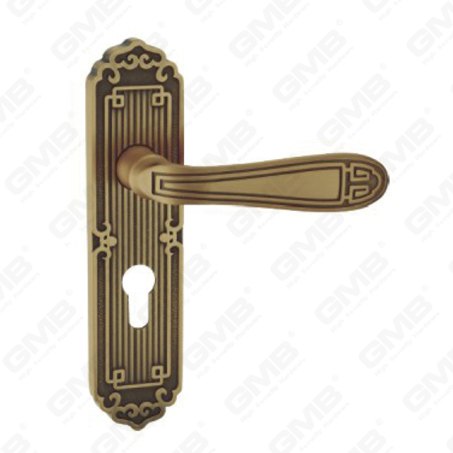 Door Handle Pull Wooden Door Hardware Handle Lock Door Handle on Plate for Mortise Lockset by Zinc Alloy or Steel Door Plate Handle (TM4012-E05-DYB)