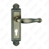 Door Handle Pull Wooden Door Hardware Handle Lock Door Handle on Plate for Mortise Lockset by Zinc Alloy or Steel Door Plate Handle (TM401167-DAB)