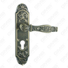 Door Handle Pull Wooden Door Hardware Handle Lock Door Handle on Plate for Mortise Lockset by Zinc Alloy or Steel Door Plate Handle (ZM40293-DAB)