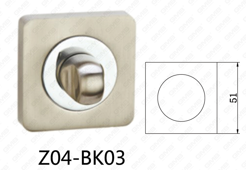 Zamak Zinc Alloy Aluminum Door Handle Square Escutcheon (Z04-BK03)